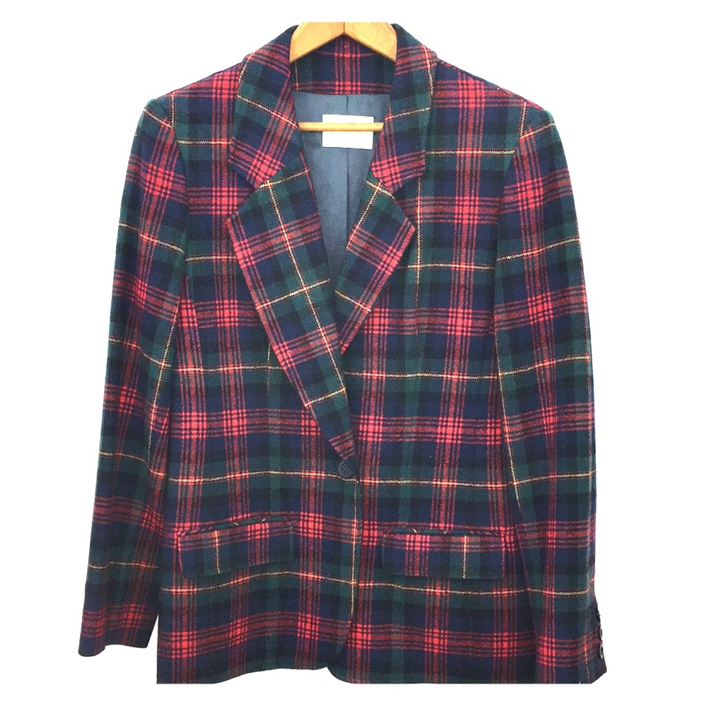 Vintage Pendleton plaid Tartan wool Blazer